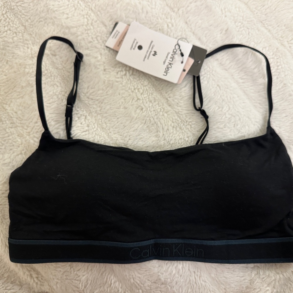 Calvin Klein Black Seamless Bralette with Branded Band